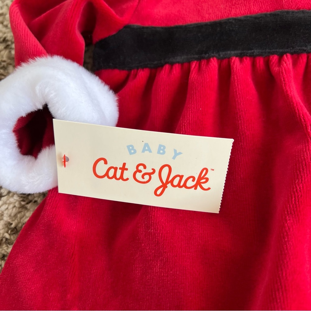 Cat & Jack Red Christmas 2 piece outfit. Size 3-6 months. Top and pants. NWT - Picture 6 of 9